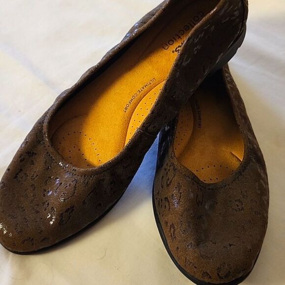 CLARKS Collection Women's Brown Animal Print Ballet Flats Rubber Soles Size 7.5 - Picture 6 of 6